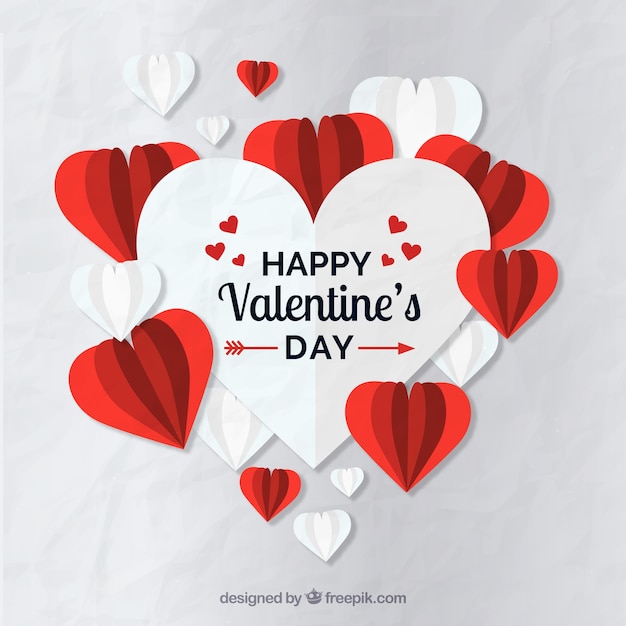 Valentine's day in paper style background