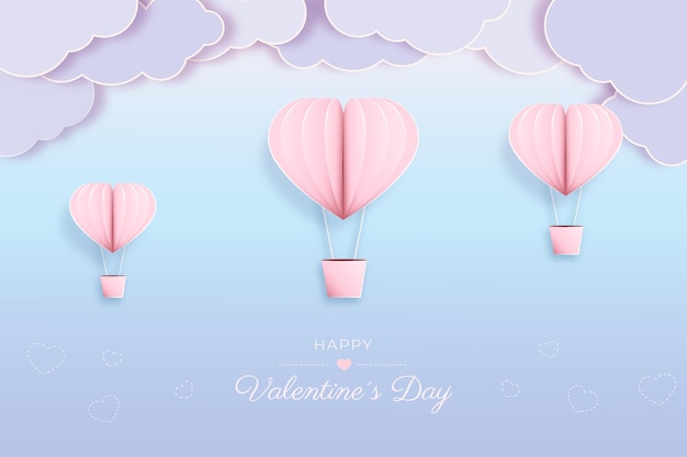 Free vector valentine's day on paper style