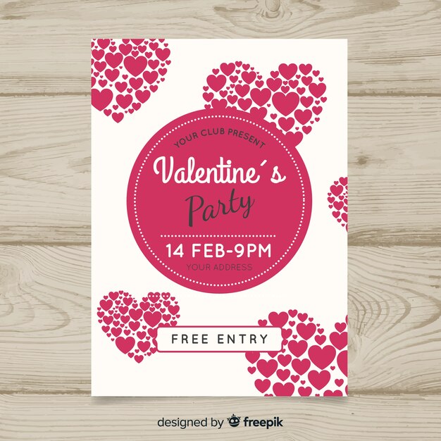 Valentine's day party flyer template