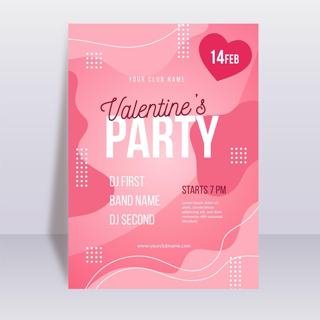Free vector valentine's day party flyer template