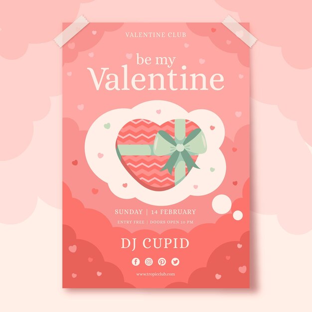 Valentine's day party flyer template