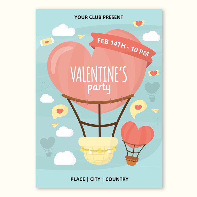 valentine's day party  poster template