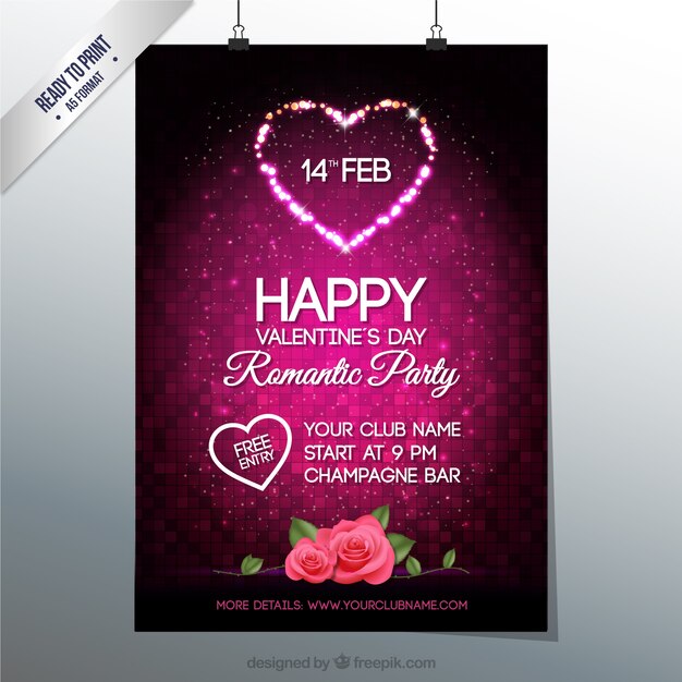 День святого Валентина плакат партии