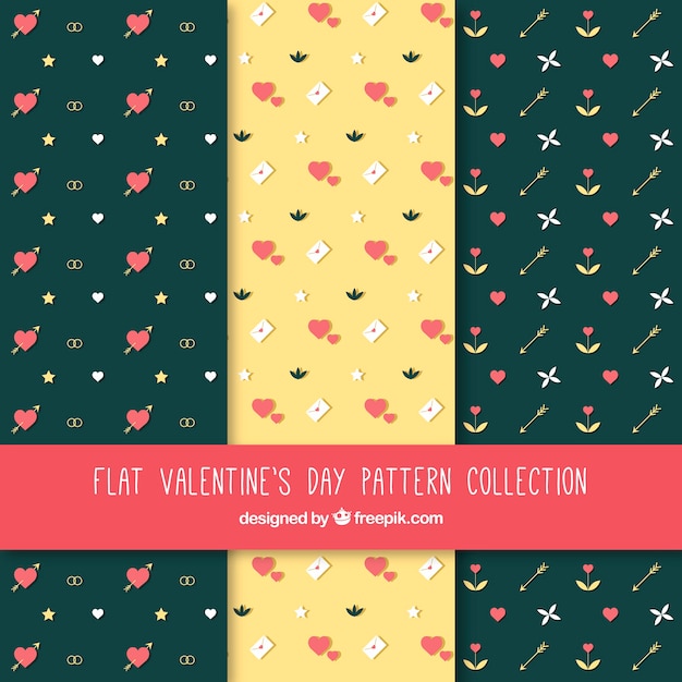 Free vector valentine's day pattern collection