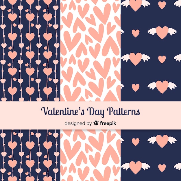 Free vector valentine's day pattern collection