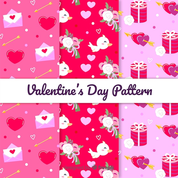 Free vector valentine's day pattern collection