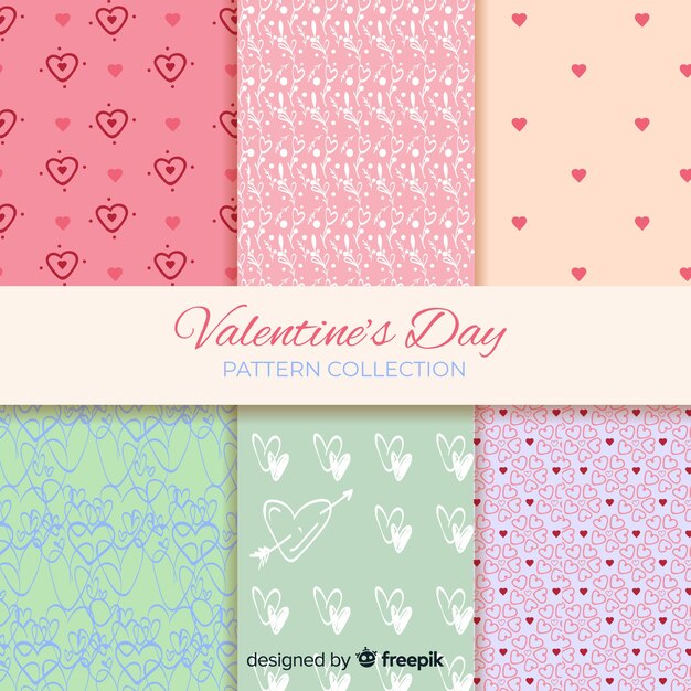 Free vector valentine's day pattern collection