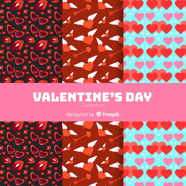 Free vector valentine's day pattern collection