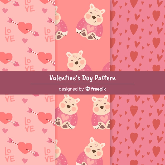 Free vector valentine's day pattern collection