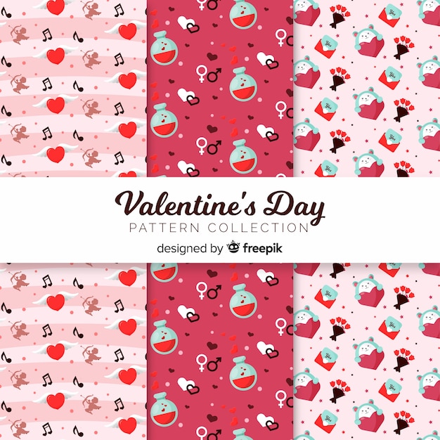 Free vector valentine's day pattern collection