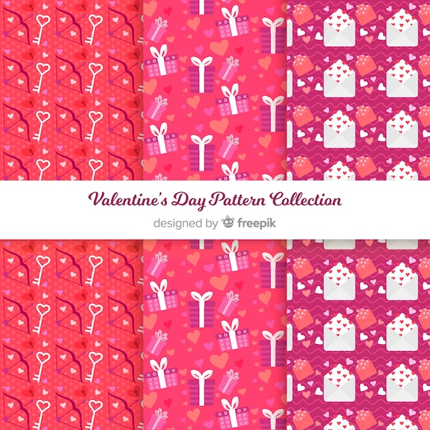 Free vector valentine's day pattern collection