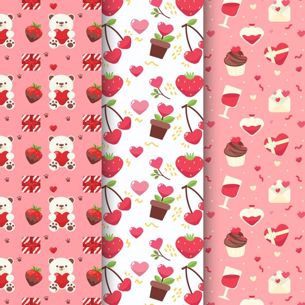 Valentine's day pattern set