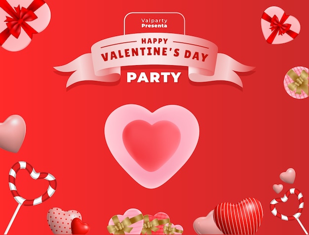 Free vector valentine's day photocall template