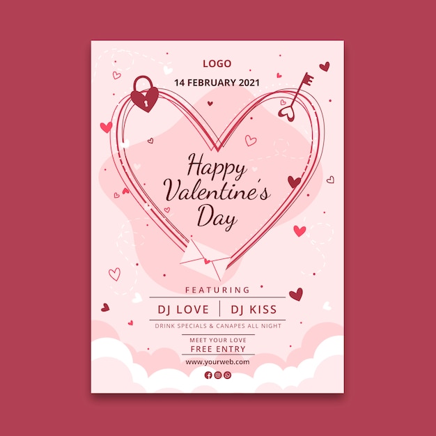 Free vector valentine's day poster a4