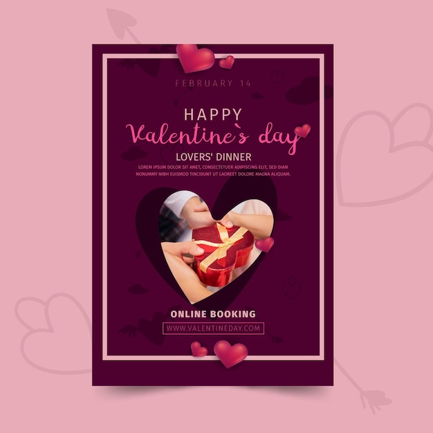 Free vector valentine's day poster a4