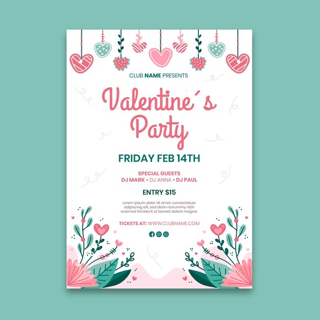 Free vector valentine's day poster template