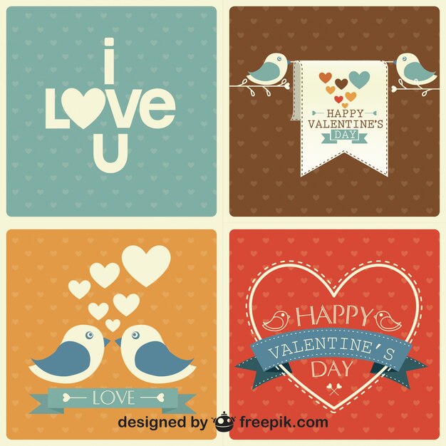 Free Vector  Retro love stickers set