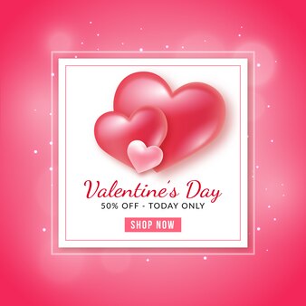 Valentine's day sale background Premium Vector