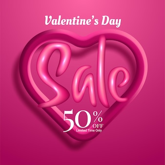 Valentine's day sale banner background design