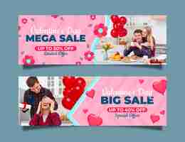 Free vector valentine's day sale banners collection