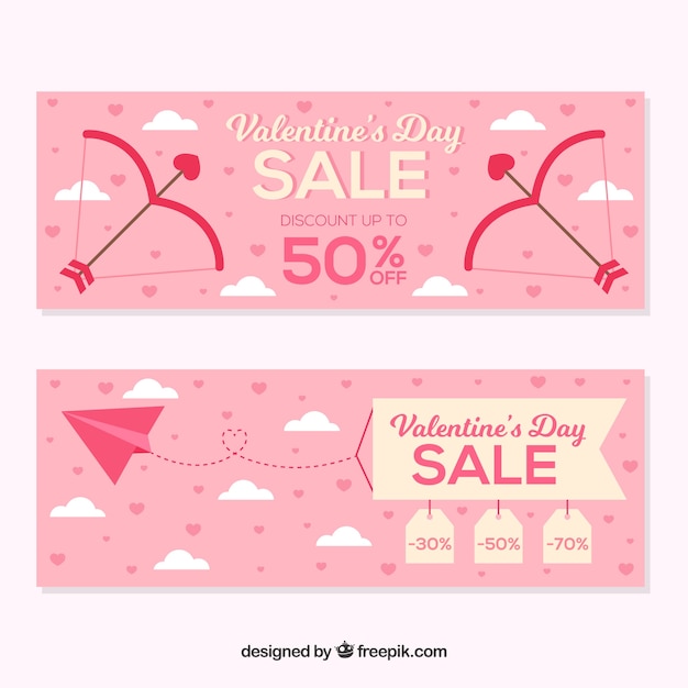 Valentine's day sale banners