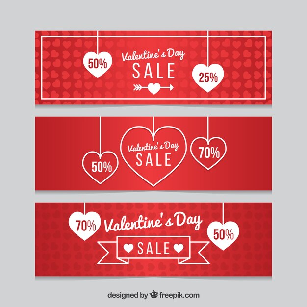 Free vector valentine's day sale banners