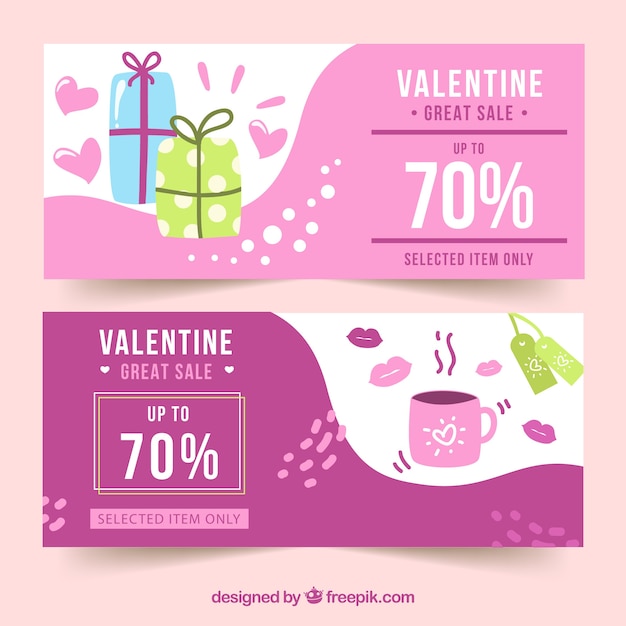 Valentine's day sale banners