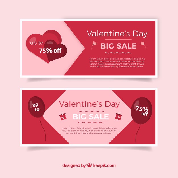 Free vector valentine's day sale banners