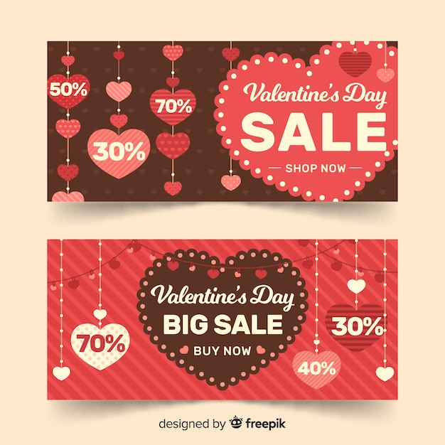 Valentine's day sale banners