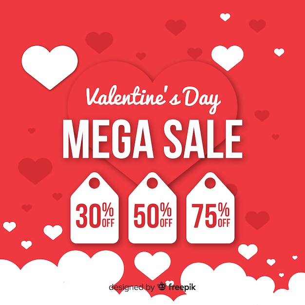 Free vector valentine's day sale flat background