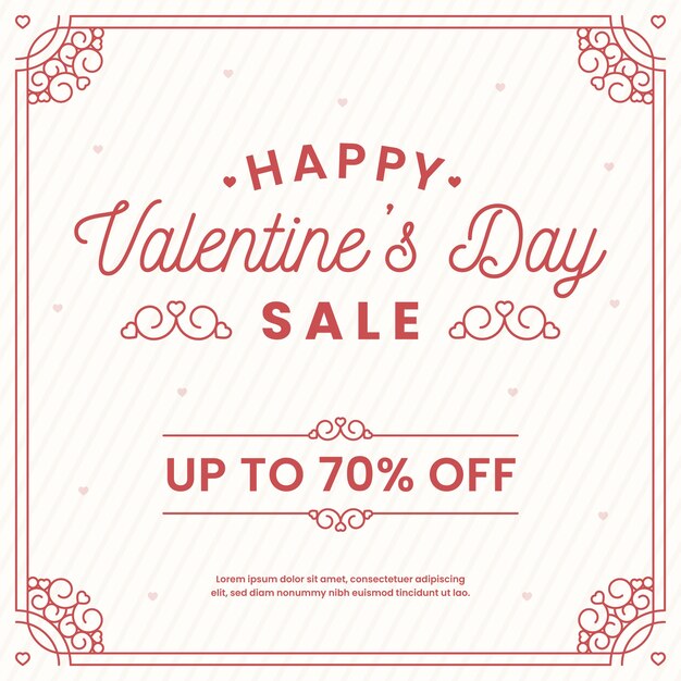 Valentine's day sale in flat design