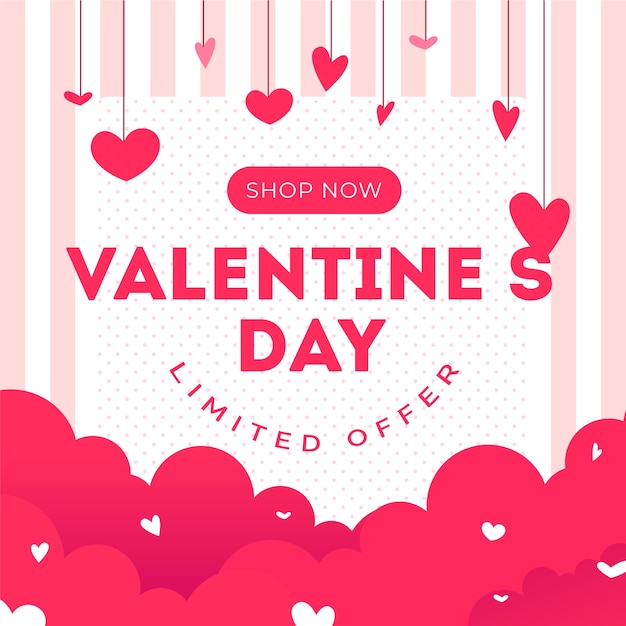 Vettore gratuito vendita di san valentino in design piatto