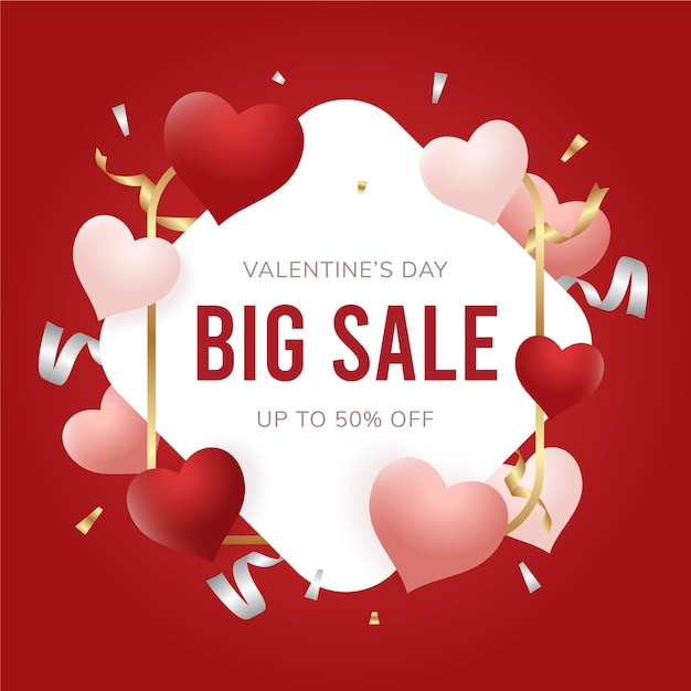 Valentine's day sale in flat design