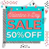 Free vector valentine's day sale in flat design