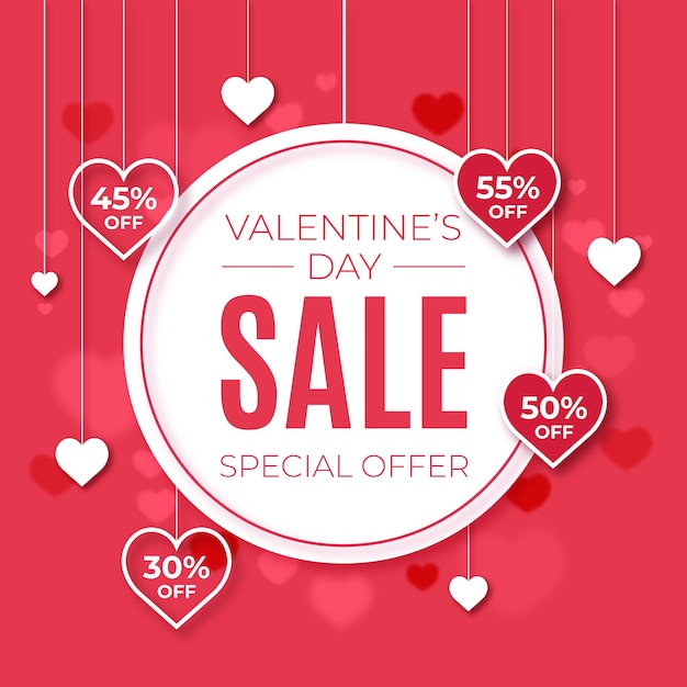 Free vector valentine's day sale in flat design