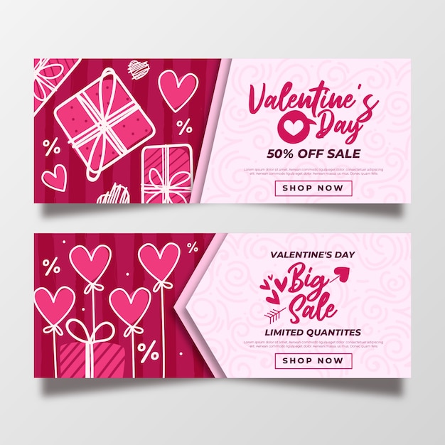 Valentine's day sale hand drawn style