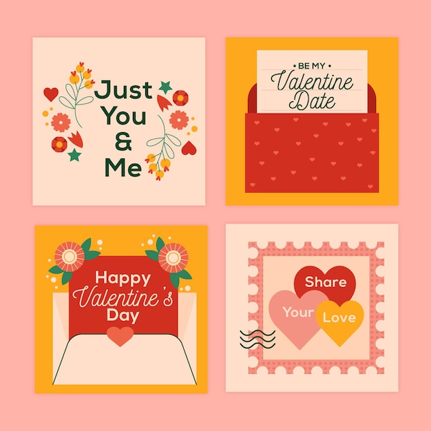 Free vector valentine's day sale instagram post set