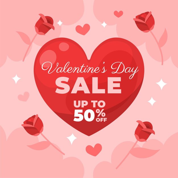 Free vector valentine's day sale promo