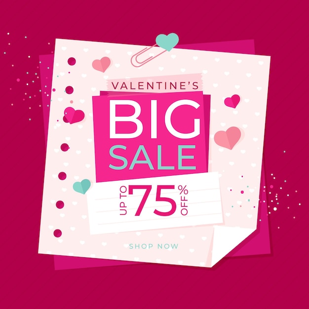 Vettore gratuito promo di vendita di san valentino