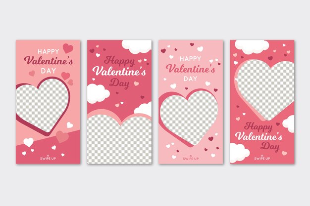 Free vector valentine's day sale stories set