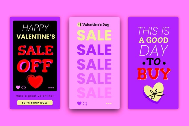 Free vector valentine's day sale story collection