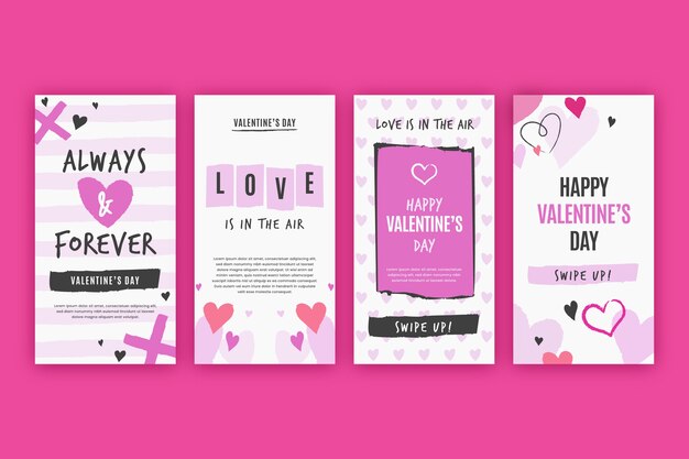 Пакет историй о продаже на День Святого Валентина