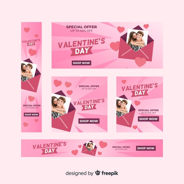 Banner web di vendita di san valentino