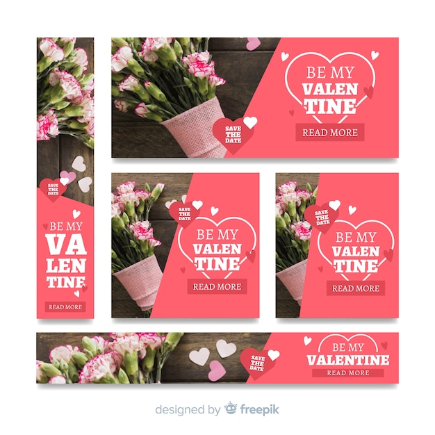 Valentine's day sale web banners