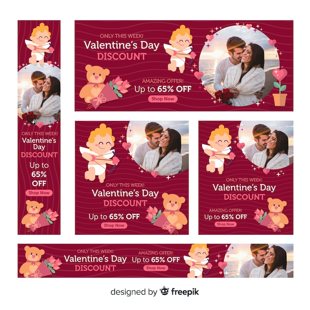 Valentine's day sale web banners