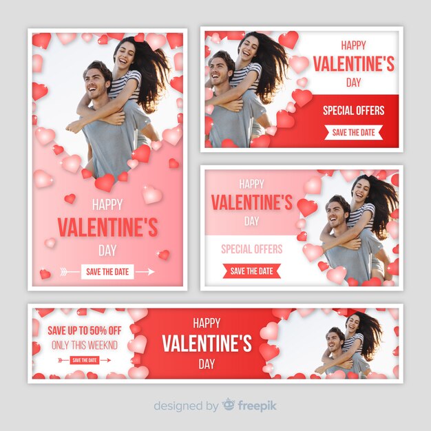 День Святого Валентина продажи веб-баннеры