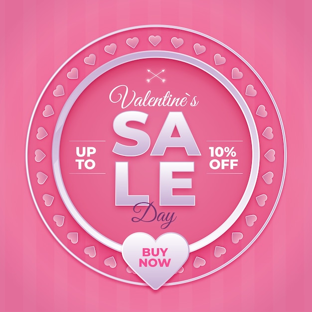 Valentine's day sale with hearts