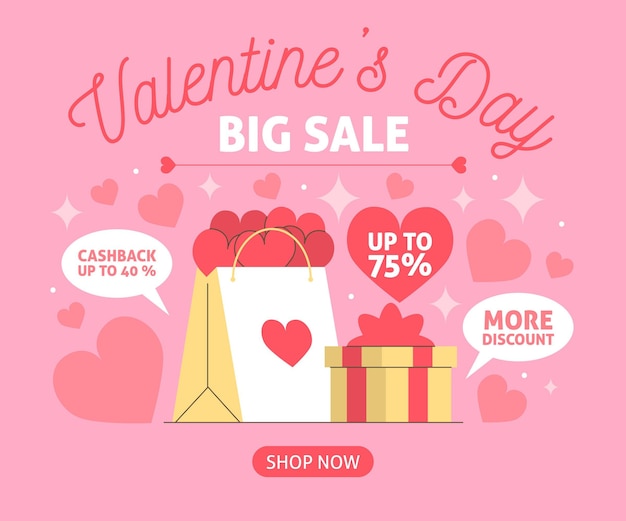 Vendita di san valentino con offerta