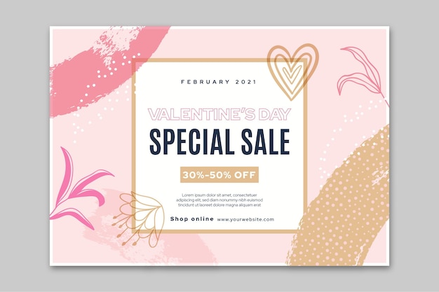 Free vector valentine's day sales banner template