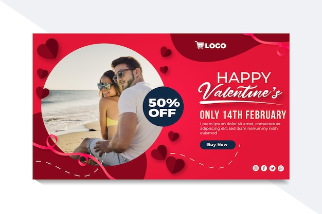 Free vector valentine's day sales banner